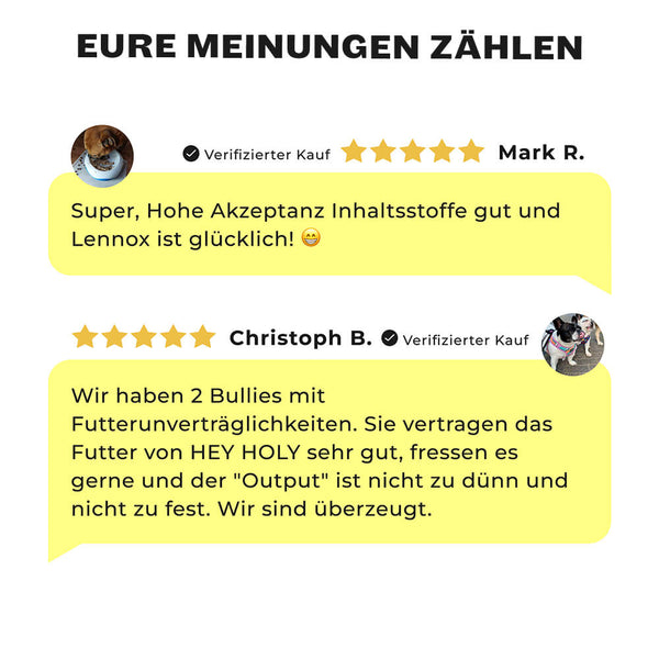 5-Sterne Kundenbewertungen für Beautiful Bulldogs Trockenfutter für Bulldoggen
