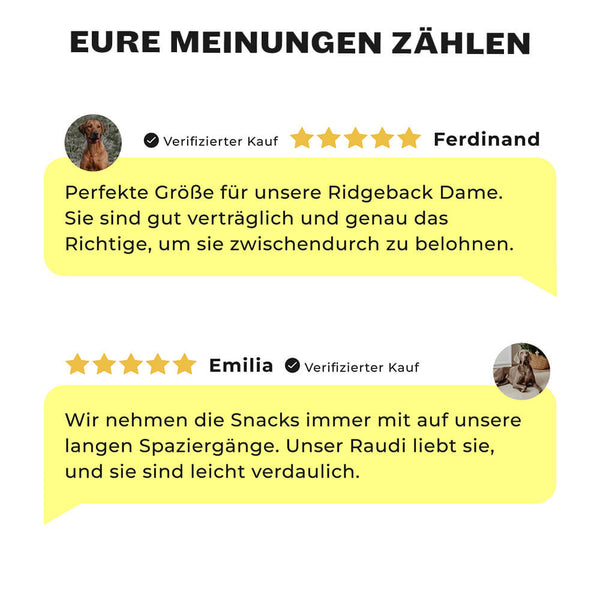 5-Sterne Kundenbewertungen für Heroic Hunter Snacks für große Jagdhunde